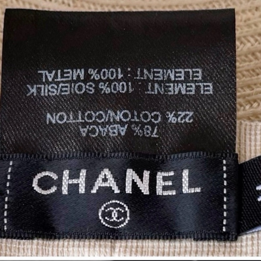 CHANEL Cream Hat with Green Band - Picture 4 of 4
